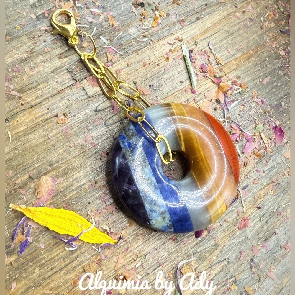 Healing crystals rainbow chakra Key Holder bag charm
